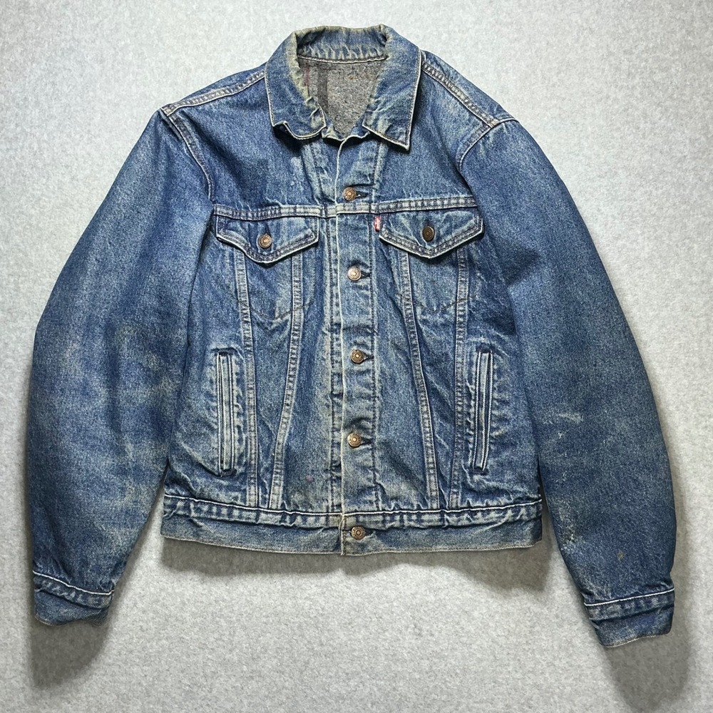 Vintage Levis 70506 Blanket Lined Denim Trucker Jacket Blue Medium Wash 20x23